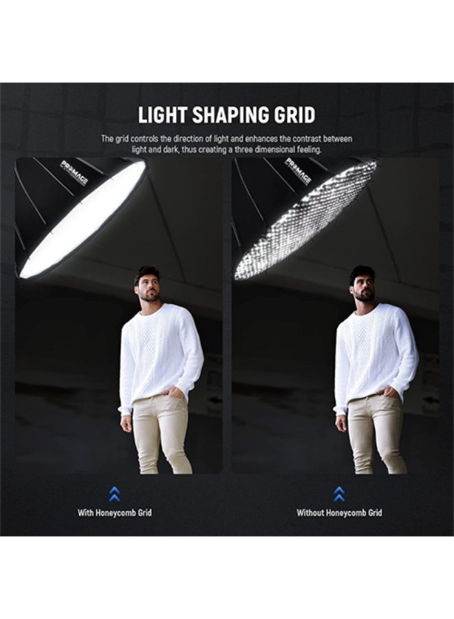 برو ميج سوفت بوكس بروميج PM USG59 مقاس 150 سم قابل للطي السريع مع شبكة تركيب بوينز لتصوير الاستوديو والفيديو - Image 3